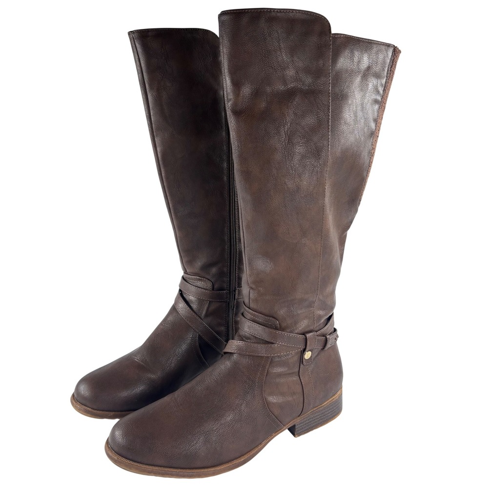 Blondo LifeStride Brown Tall Riding Boots Womens 10 M Western‎ Waterproof